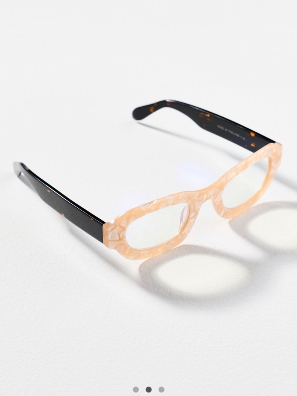 Anthropologie Readers Elite Eyewear Chunky Blue Light 1.50x Tortoise Cream NEW